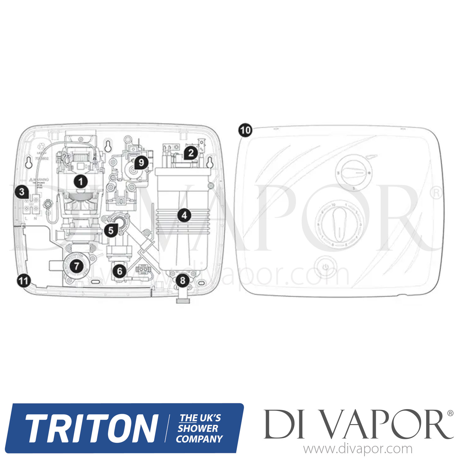Triton T90xr Pumped Electric Shower Spare Parts TR DV 284
